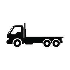 Flatbed truck icon, flat design for transport and cargo. Vector