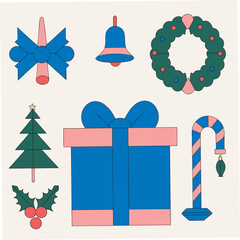 set of christmas gift boxes