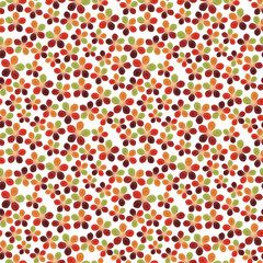 Seamless pattern of small abstract flowers in 70s retro style.