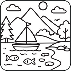 Simple Art Bold and Easy Designs for Coloring pages for Adults and Teens. Black and white coloring pages for Amazon KDP with color in this image 