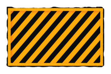Yellow and black diagonal striped safety sign