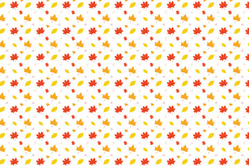 Charming pattern of colorful autumn leaves on a white background