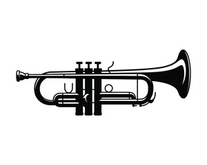 Naklejka premium Shiny Brass Trumpet Illustration for Musical Designs