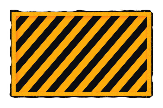 Yellow and black diagonal striped safety sign