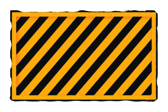 Yellow and black diagonal striped safety sign