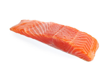 Piece of salmon fillet isolated on white