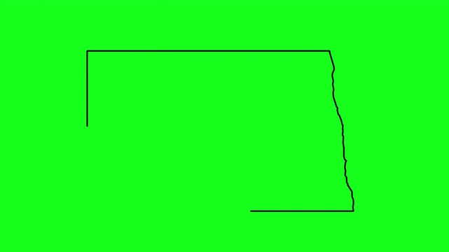 North Dakota Map Outline Animation