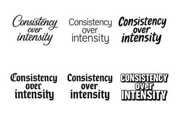 Obraz premium Lettering Styles Showcase. Consistency over intensity. Set lettering. harmonious lettering variations of the same emblematic concept, each with different