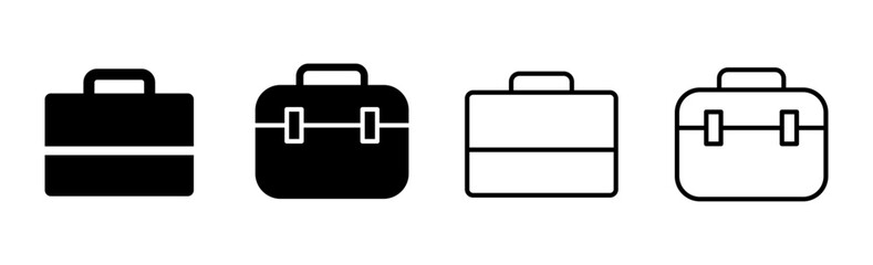 Briefcase icon set. suitcase icon. luggage symbol.