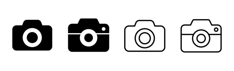 Camera icon set. photo camera icon. camera photography icon.