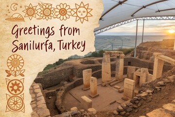 Gobekli Tepe Symbols and Ruins in Urfa Turkey | Ancient Archaeological Site, Historic Monument, Sacred Temple, Cultural Heritage, Spiritual Civilization, Travel Landmark, Mystical History Destination.