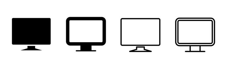 Computer icon set. computer monitor icon vector.