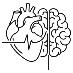 Vector illustration of a man with a heart