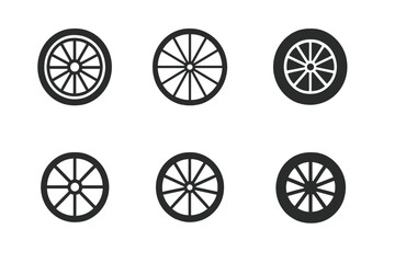 Exercise Logo Designs. The importance of exercise. Set Logo of the importance of exercise: bicycle wheel. Icon set. harmonious logo variations of the same