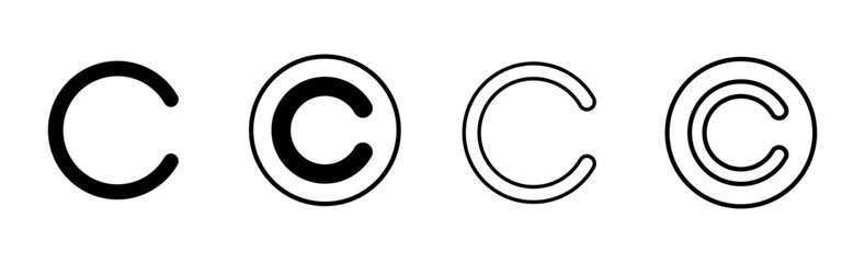 Copyright icon set. copyright symbols