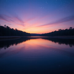 Obraz premium sunset over the river