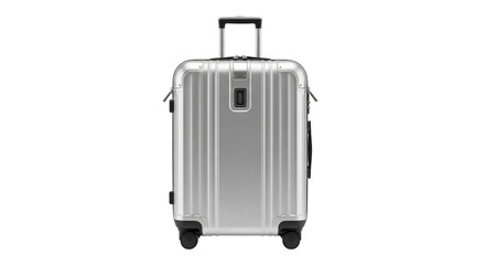 Sleek Metallic Silver Carry-on Suitcase Luggage for Business or Leisure Trip