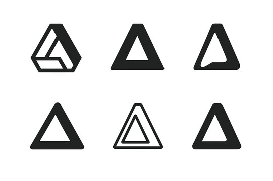 Derivative Logo Variations. Financial derivatives. Set Logo of Financial derivatives: derivative delta symbol. Icon set. harmonious logo variations of the same