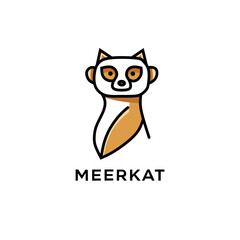 Bold line art meerkat logo for digital branding