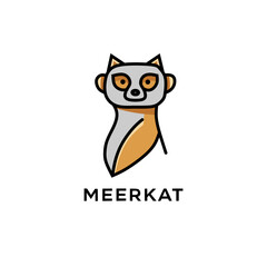 Simple meerkat mascot icon, front view illustration
