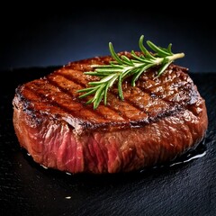 close-up of a perfectly grilled ribeye steak