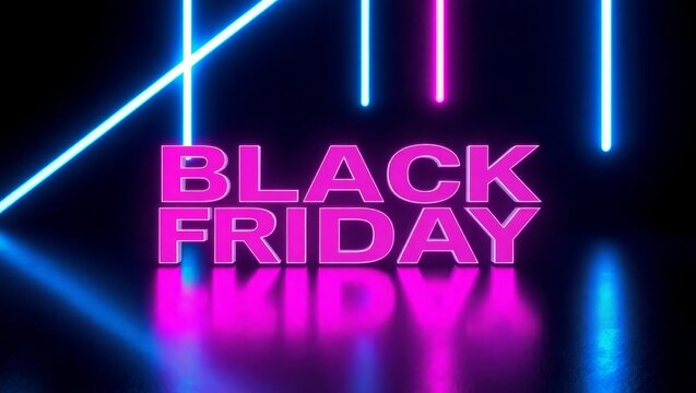 Bold Black Friday neon lights shine for holiday sales - Powered by Adobe