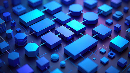 An abstract, futuristic digital composition depicting a microchip (processor) with connected circuits, immersed in a binary code environment and emitting light.