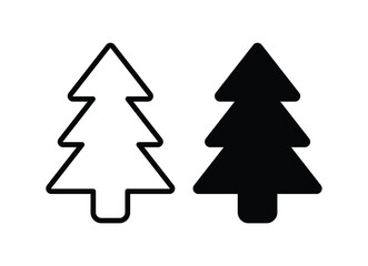 Fototapeta premium Minimalist Black and White Tree Icon for Nature and Holiday Themes