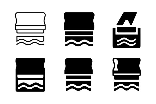 Screen Printing Icons. Screen printing. Set Logo of Screen printing: squeegee tool. Icon set. harmonious logo variations of the same emblematic concept, each