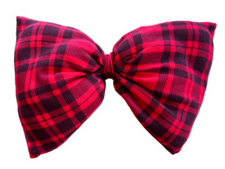 Fall Plaid Dog Sailor Bow Tie, Red and Black. Big red bow tie png