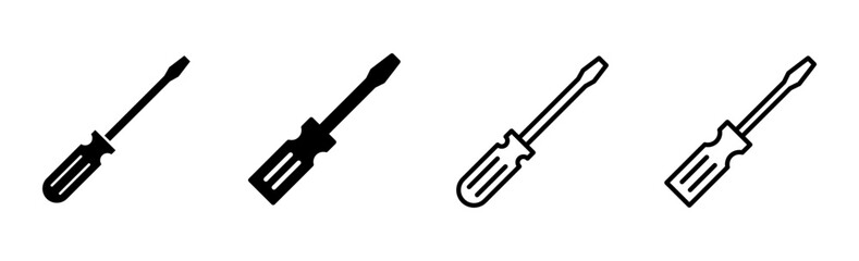Screwdriver icon set. tools icon vector
