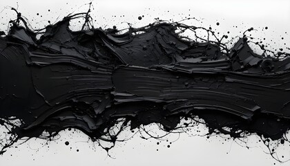 Close-Up Black Paint Stroke Background