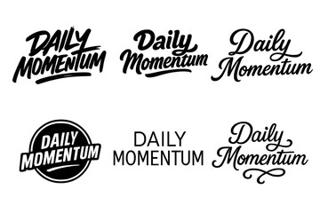 Harmonious Lettering Variations. Daily momentum. Set lettering. harmonious lettering variations of the same emblematic concept, each with different artistic