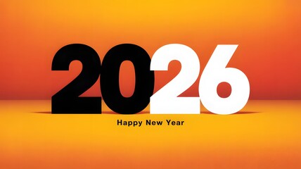 2026 numbers in black and white on orange gradient background