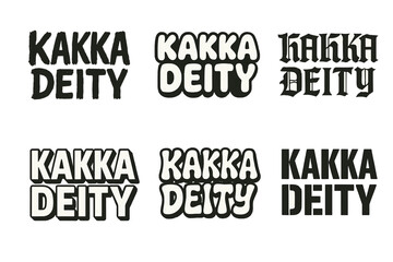 Obraz premium Kakka Deity Lettering Art. Kakka Deity. Set lettering. harmonious lettering variations of the same emblematic concept, each with different artistic
