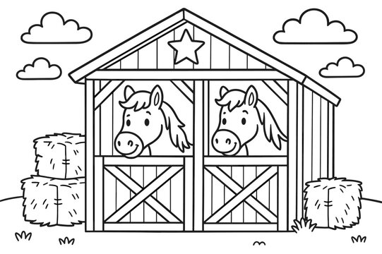 Stable Simple Drawing Horse Stable Drawing Images – Browse 138,363 Stock Photos, Vectors, and ...