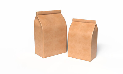 Two Eco Fast Food Packaging White Background