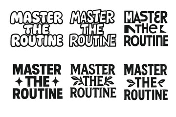 Creative Lettering Grid. Master the routine. Set lettering. harmonious lettering variations of the same emblematic concept, each with different artistic