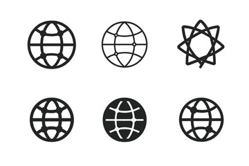 Corporate Logo Variations. Corporate event and conference organizing. Set Logo of corporate event and conference organizing: globe network of connections. Icon