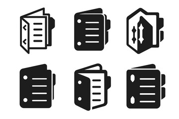 Organizing Logo Variations. A professional organizing business documents and files in an office. Set Logo of A professional organizing business documents and