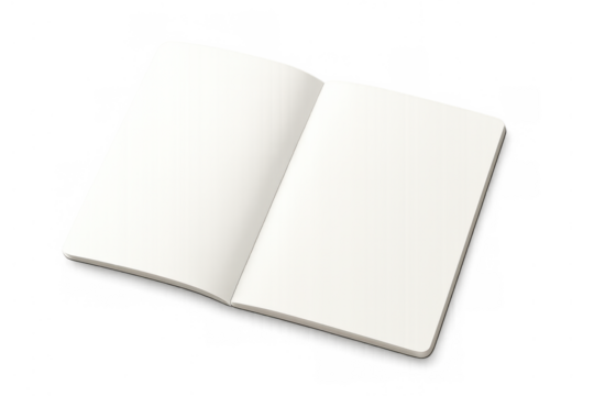 Open blank notebook with empty pages, realistic vector mockup for design presentation or creative content - Powered by Adobe