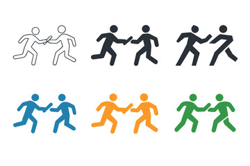 Summer Sports Logo Variations. Summer sports day with outdoor games and activities. Set Logo of Summer sports day with outdoor games and activities: relay