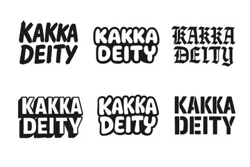 Kakka Deity Lettering Variations. Kakka Deity. Set lettering. harmonious lettering variations of the same emblematic concept, each with different artistic
