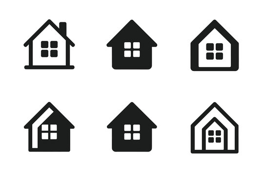 Real Estate Logos. Real estate and property listings. Set Logo of real estate and property listings: apartment listing card. Icon set. harmonious
