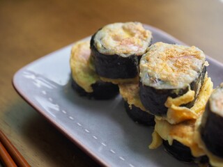 한국음식 김밥 계란구이
