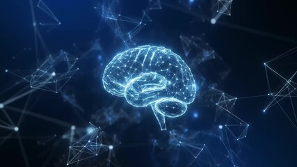 Glowing digital brain network connections abstract science technology concept video - Powered by Adobe