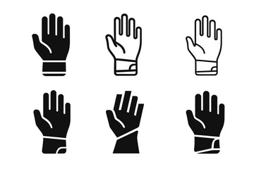 Fototapeta premium Esports Logo Variations. Esports training. Icon set. Set Logo of esports training: ergonomic hand stretch glove. harmonious logo variations of the same