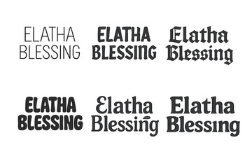 Obraz premium Creative Lettering Grid. Elatha Blessing. Set lettering. harmonious lettering variations of the same emblematic concept, each with different artistic