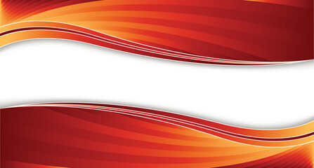 Abstract fiery orange and red waves with a white space for text