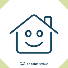 House Icon. Smile, Smiling, Dream Home